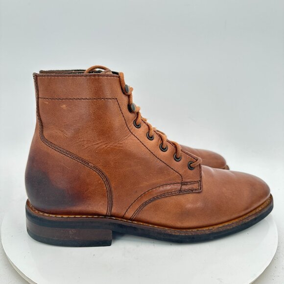 Thursday Everyday Men Size 8 Brown Leather Plain Toe Ankle Combat Boot - Picture 4 of 12